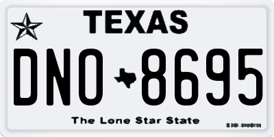 TX license plate DNO8695