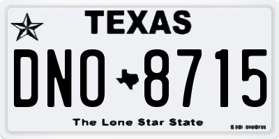 TX license plate DNO8715