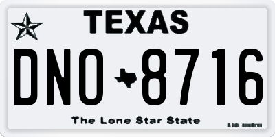 TX license plate DNO8716