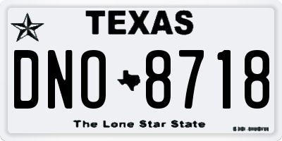 TX license plate DNO8718