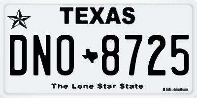 TX license plate DNO8725