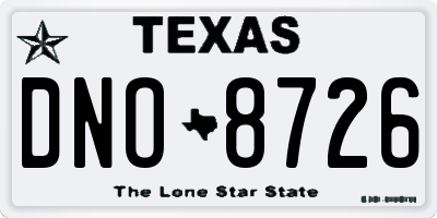 TX license plate DNO8726