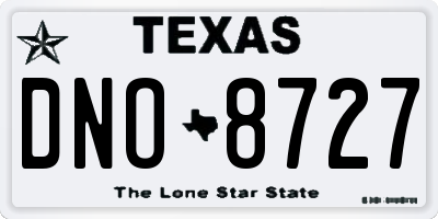 TX license plate DNO8727