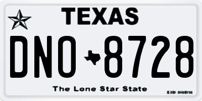 TX license plate DNO8728