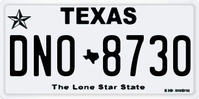TX license plate DNO8730