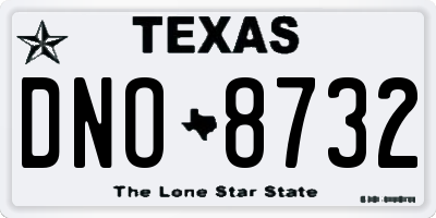 TX license plate DNO8732