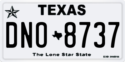 TX license plate DNO8737