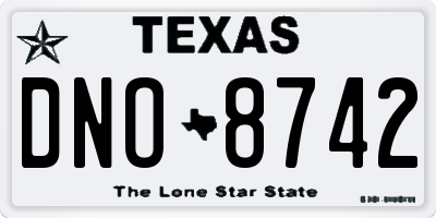 TX license plate DNO8742