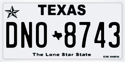 TX license plate DNO8743