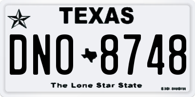 TX license plate DNO8748