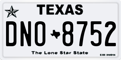 TX license plate DNO8752