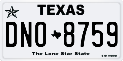 TX license plate DNO8759