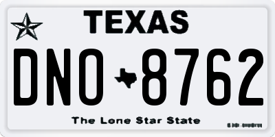 TX license plate DNO8762
