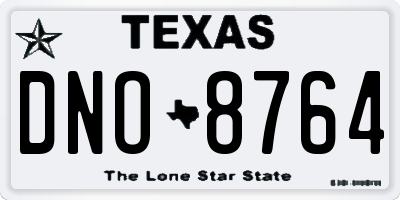 TX license plate DNO8764