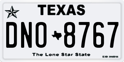 TX license plate DNO8767