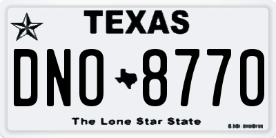 TX license plate DNO8770