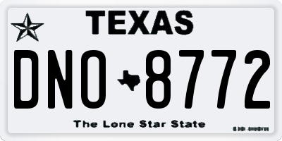 TX license plate DNO8772
