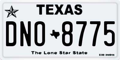 TX license plate DNO8775