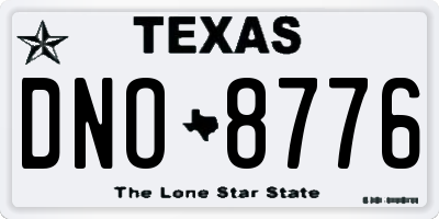 TX license plate DNO8776