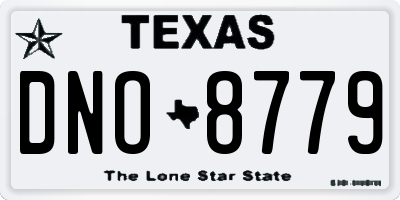 TX license plate DNO8779