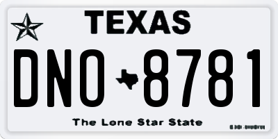 TX license plate DNO8781