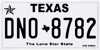 TX license plate DNO8782