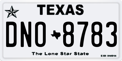 TX license plate DNO8783
