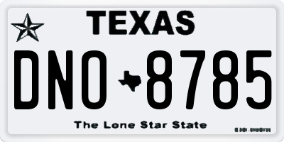 TX license plate DNO8785
