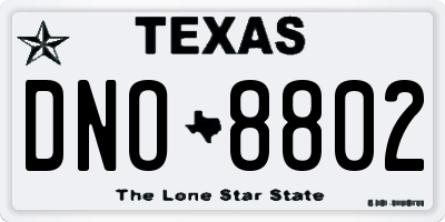 TX license plate DNO8802