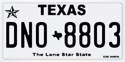 TX license plate DNO8803