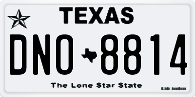 TX license plate DNO8814