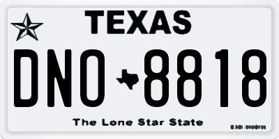 TX license plate DNO8818
