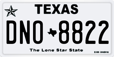 TX license plate DNO8822