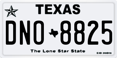 TX license plate DNO8825