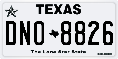 TX license plate DNO8826