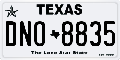 TX license plate DNO8835