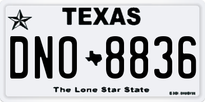 TX license plate DNO8836