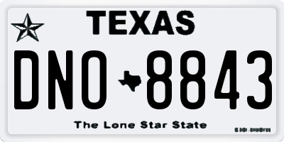 TX license plate DNO8843