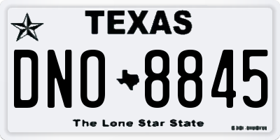 TX license plate DNO8845