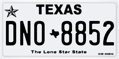TX license plate DNO8852