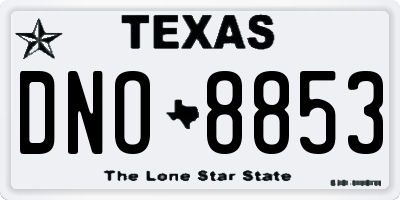 TX license plate DNO8853