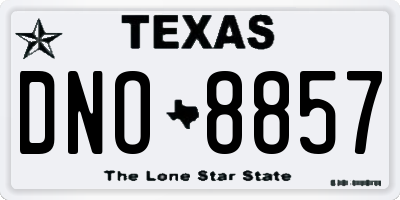 TX license plate DNO8857