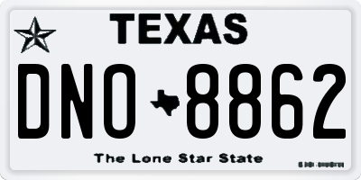 TX license plate DNO8862