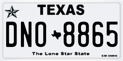 TX license plate DNO8865