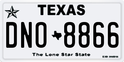TX license plate DNO8866