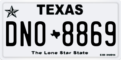 TX license plate DNO8869