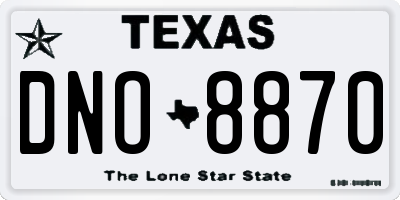 TX license plate DNO8870