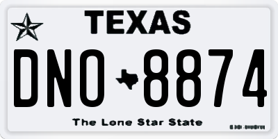 TX license plate DNO8874
