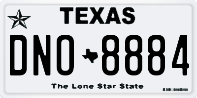 TX license plate DNO8884