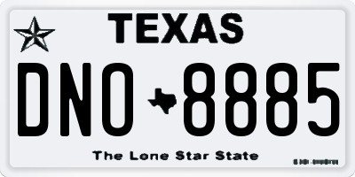 TX license plate DNO8885